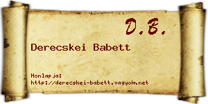 Derecskei Babett névjegykártya